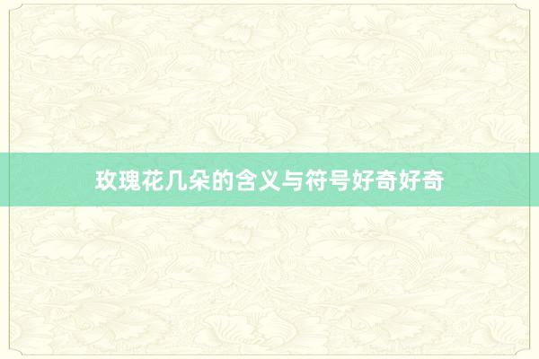 玫瑰花几朵的含义与符号好奇好奇